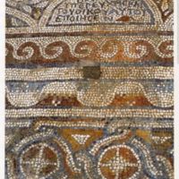 Detail of mosaic floor of an early Christian basilica.