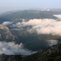 The narow valley of Nestos created by the erosion of the waters as they traverse the mountains of Rodopi.