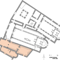 Floor plan of early Christian Basilicas. Storehouses of the southern Basilica.