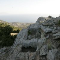 Ismaros east walls. In the background the island of Samothrace.