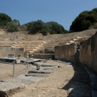 The ancient theater of Maronia today.