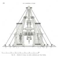 Drawing of a large cargo crane.