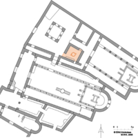 Floor plan of early Christian Basilicas. The baptistery of the northern Basilica.