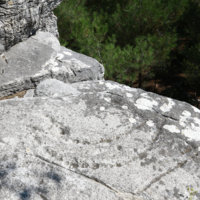 Λατομείο Ομάδας Α. Αρχαίο χάραγμα που απεικονίζει καράβι στον βράχο.