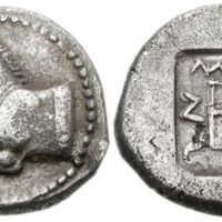 Silver didrachm of the 5th century BC.