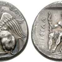 A silver stater of the 4th century BC.