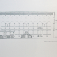 Section along the designing rehabilitation of the Southern Christian Basilica.