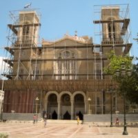 Τωρινή όψη του ναού υπό αναστήλωση.