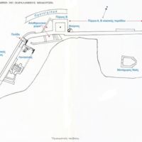 Изглед отгоре на разкопките в западната част на стените през 1983.