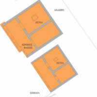 Floor plan of the Sanctuary.The two buildings which served as storehouses.