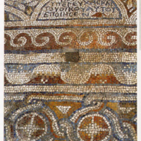 Detail of mosaic floor of an early Christian basilica.