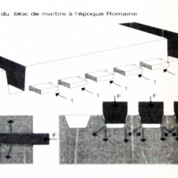 Quarrying techniques during the Roman era.