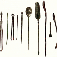 Exhibits of the museum including medical tools of the Roman era.