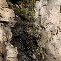 Water escaping from the rock mass.