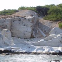 Unfinished monolithic column, viewed from the sea.