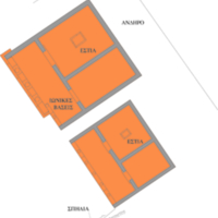 Floor plan of the Sanctuary.The two buildings which served as storehouses.